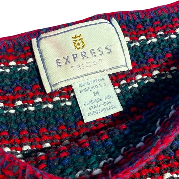 💎RARE💎Vintage 90’s Express Tricot Striped Knit Sweater, Size Medium - Picture 9 of 14